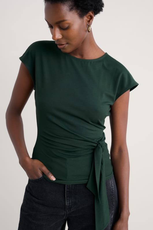 eiche farn top with self-tie taille