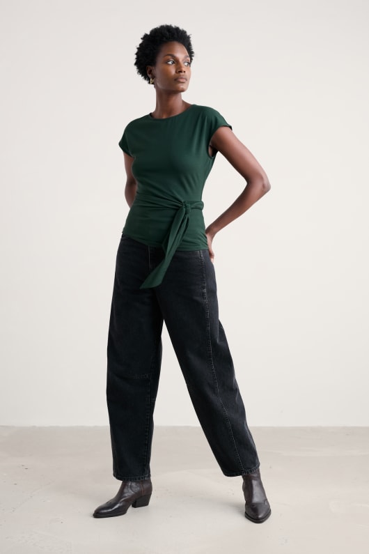 eiche farn top with self-tie taille