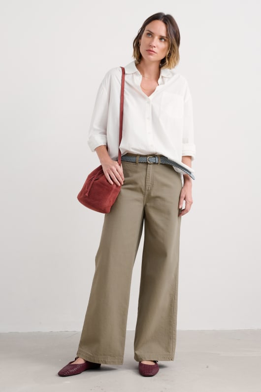 milly wide leg denim hosen