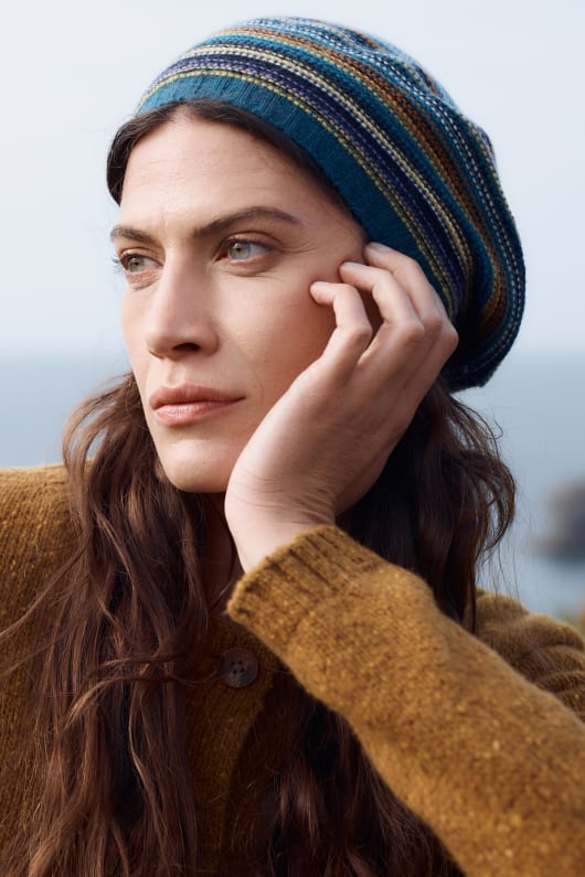 fruchtig gestrickte baskenmütze